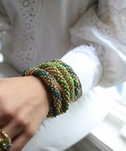 SH Designs Gold With Celadon Bracelet