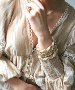 SH Designs Gold With Pearl Bracelet WHAT'S HOT