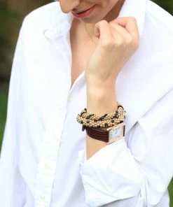 SH Designs Gold With Black Bracelet WHAT'S HOT