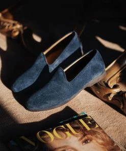 Del Toro WHAT'S HOT Men's Navy Suede Napoli Slipper