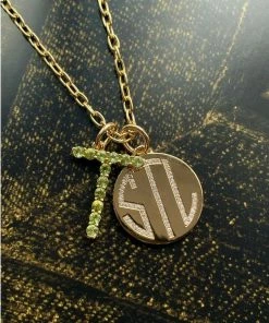 Briony Raymond Fine Jewelry Confetti Peridot Letter Pendant