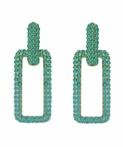 QuayL WHAT'S HOT Chain Link Hoops - Turquoise Ombré