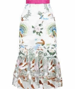 SKYLENCE QiaoChu Embroidered Midi Skirt WHAT'S HOT