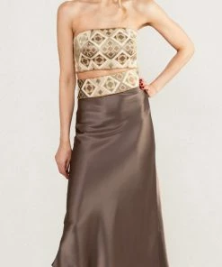 RosewaterHouse Avin Slip Skirt - Bronze CLOTHING