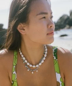 Mignonne Gavigan Maj Pearl Necklace Pink White WHAT'S HOT