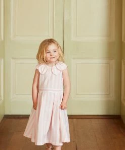 Seraphina THE LITTLE PETAL DRESS | Pink & White Stripe
