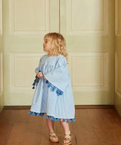 Seraphina WHAT'S HOT THE LITTLE TASSEL KAFTAN | Blue & White Stripe Seersucker 10 Seraphina WHAT'S HOT THE LITTLE TASSEL KAFTAN | Blue & White Stripe Seersucker