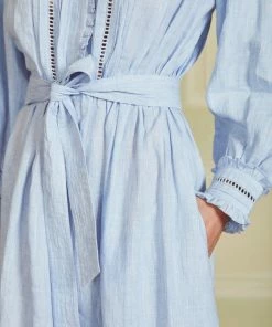 Seraphina WHAT'S HOT THE LADDER LACE DRESS | Sea Blue Chambray