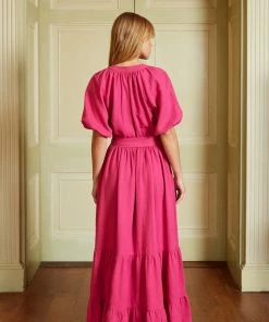 Seraphina THE TIERED BELTED DRESS | Raspberry WHAT'S HOT