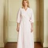 Seraphina THE BORDER WRAP DRESS | Pink & White Stripe