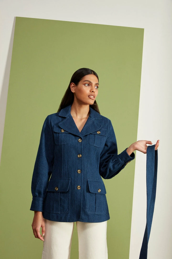 Seraphina DENIM PATCH POCKET JACKET | 4 Seraphina DENIM PATCH POCKET JACKET |