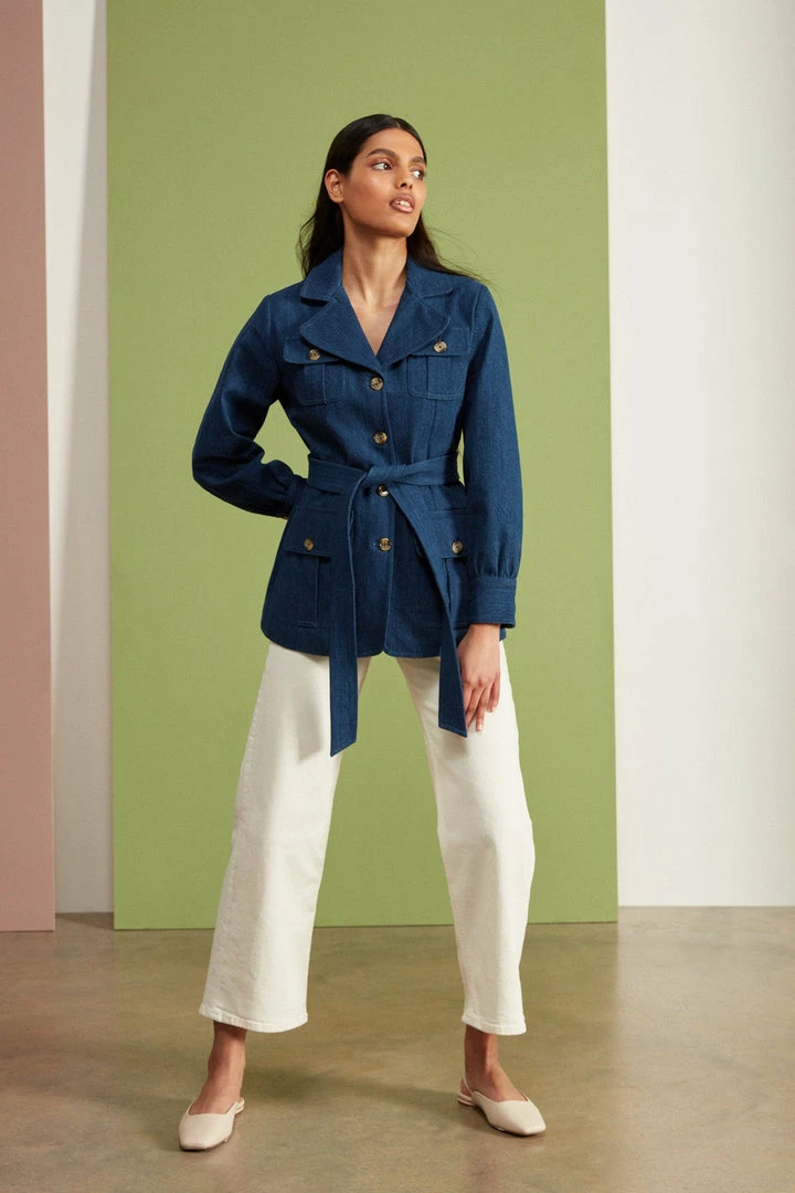 Seraphina DENIM PATCH POCKET JACKET | 3 Seraphina DENIM PATCH POCKET JACKET |