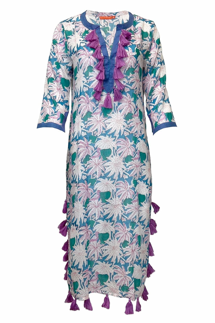 OLIPHANT Midi Kaftan- Cayman Blue 3 OLIPHANT Midi Kaftan- Cayman Blue