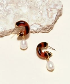 Mignonne Gavigan Kayle Huggie Hoop Earrings Brown 7 Mignonne Gavigan Kayle Huggie Hoop Earrings Brown