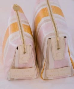 Neely & Chloe Ariel Okin X N&C Small Coated Canvas Pouch Striped ACCESSORIES 9 Neely & Chloe Ariel Okin X N&C Small Coated Canvas Pouch Striped ACCESSORIES