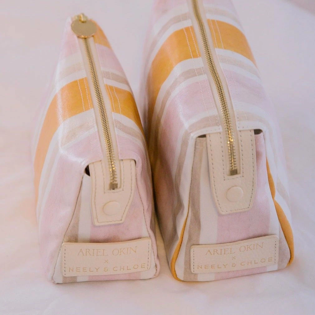 Neely & Chloe Ariel Okin X N&C Small Coated Canvas Pouch Striped ACCESSORIES 4 Neely & Chloe Ariel Okin X N&C Small Coated Canvas Pouch Striped ACCESSORIES