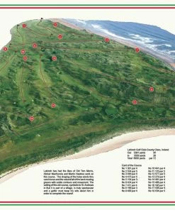 Vintage Golf Course Maps Lahinch Father's Day