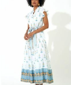 OLIPHANT Ruffle Collar Button Maxi