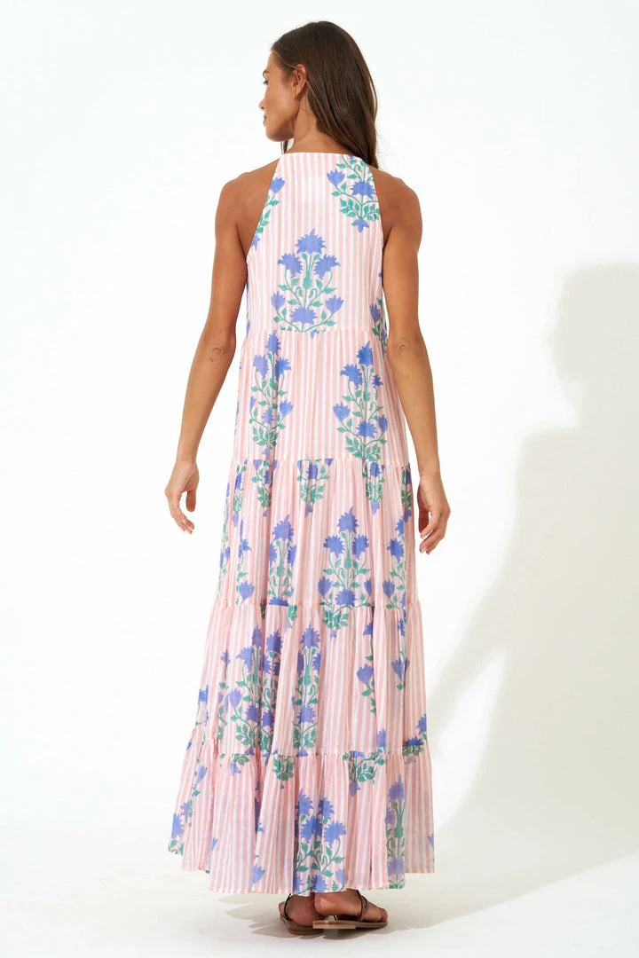 OLIPHANT Long Tiered Tassel Dress- Jaipur Peach 4 OLIPHANT Long Tiered Tassel Dress- Jaipur Peach