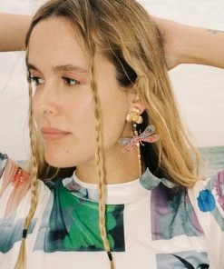 Mignonne Gavigan Lux Dragonfly Earrings Pink WHAT'S HOT