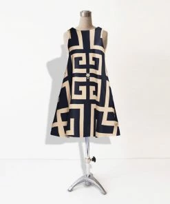 MME.Mink Mme. Mink BUCKHEAD SCARF DRESS - NAVY