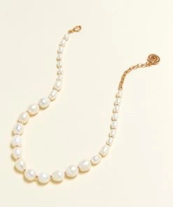 Mignonne Gavigan Maj Pearl Necklace Pink White WHAT'S HOT
