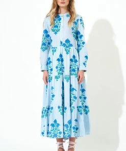 OLIPHANT Mandarin Maxi- Jaipur Blue Stripe