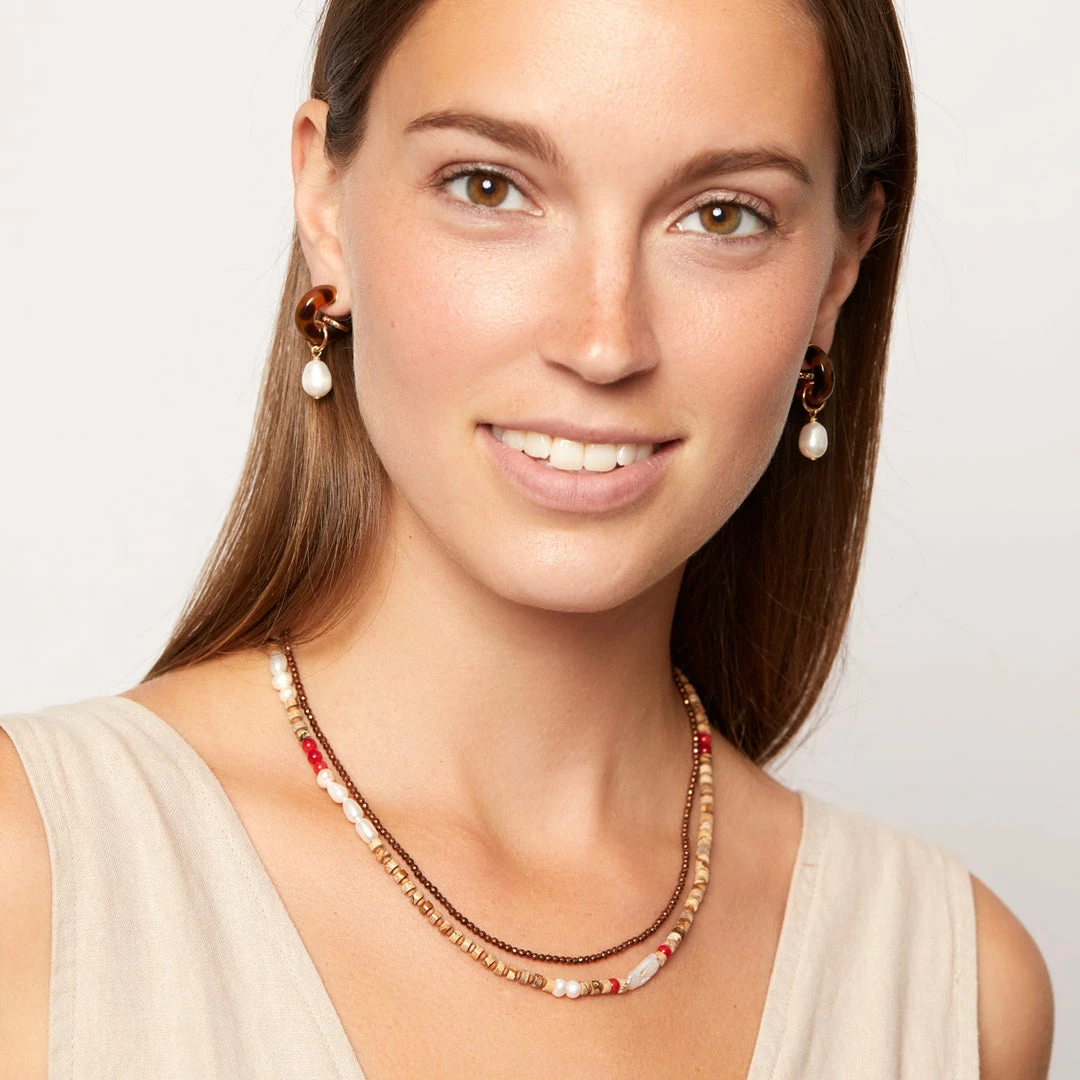 Mignonne Gavigan Kayle Huggie Hoop Earrings Brown 4 Mignonne Gavigan Kayle Huggie Hoop Earrings Brown