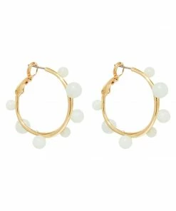 Mignonne Gavigan Mini Isla Pearl Hoop Earrings Light Blue WHAT'S HOT
