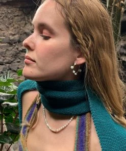 Mignonne Gavigan Mini Isla Pearl Hoop Earrings Light Blue WHAT'S HOT