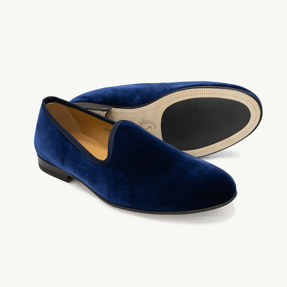 Del Toro WHAT'S HOT Men's Navy Velvet Slipper II 6 Del Toro WHAT'S HOT Men's Navy Velvet Slipper II