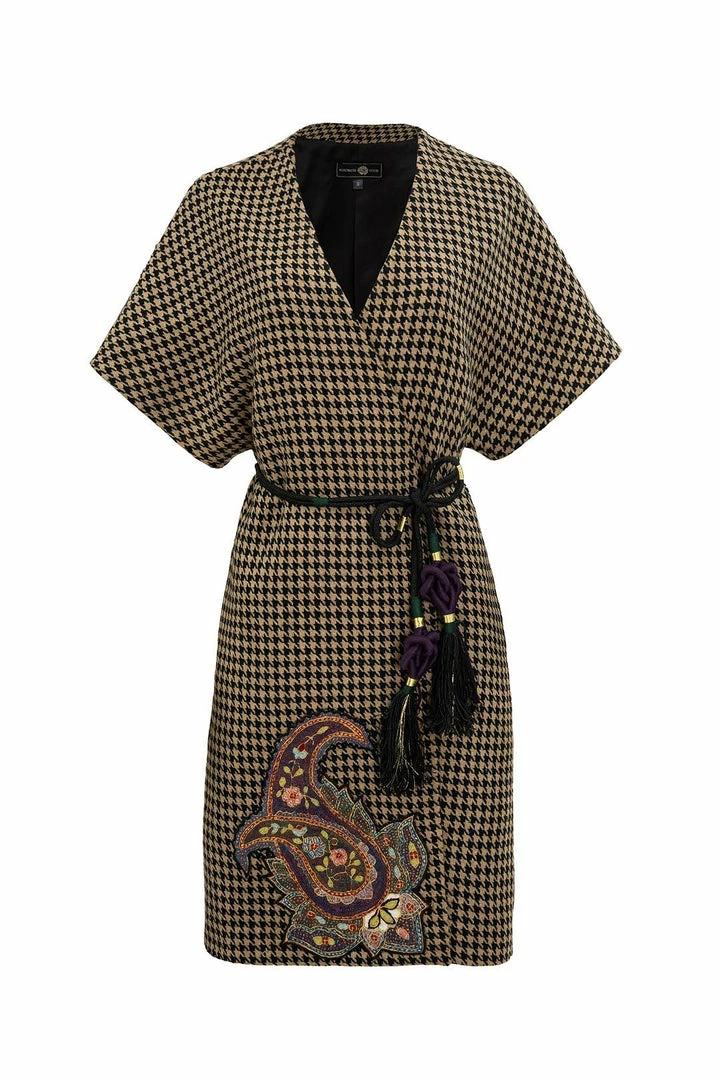 RosewaterHouse Zarin Wrap Coat - Houndstooth Jackets + Outerwear 3 RosewaterHouse Zarin Wrap Coat - Houndstooth Jackets + Outerwear