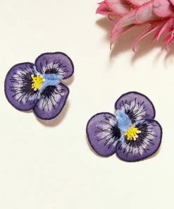 Mignonne Gavigan Pansy Stud Earrings Purple WHAT'S HOT