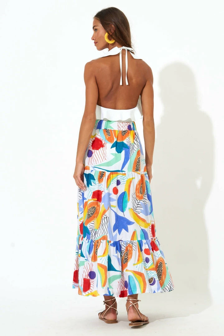 OLIPHANT Button Front Skirt- Papaya Yellow 4 OLIPHANT Button Front Skirt- Papaya Yellow