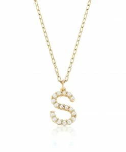 Briony Raymond Confetti Pearl Letter Pendant Fine Jewelry