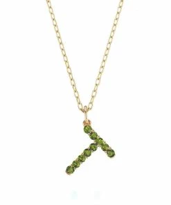 Briony Raymond Fine Jewelry Confetti Peridot Letter Pendant - Large