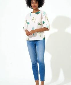 OLIPHANT Puff Blouse- Frond Green