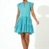 OLIPHANT Roll Sleeve Dress- Lisbon Green