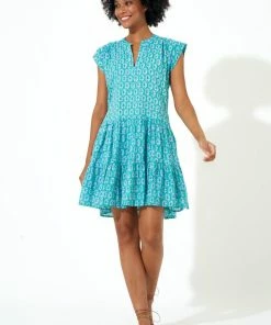 OLIPHANT Roll Sleeve Dress- Lisbon Green