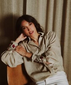 RosewaterHouse Carnation Blouse - Sand Tops