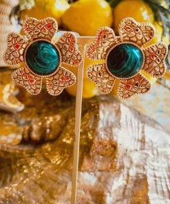 RosewaterHouse ACCESSORIES Sogol Earrings - Malachite 13 RosewaterHouse ACCESSORIES Sogol Earrings - Malachite