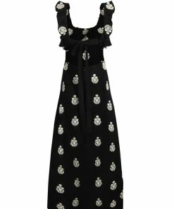 RosewaterHouse CLOTHING Malika Dress - Black & Gold