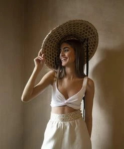 RosewaterHouse Sarah Crop Top - White Tops