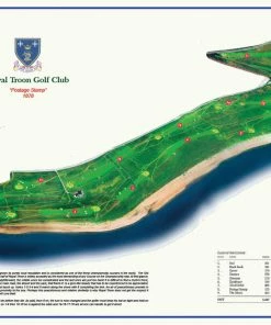 Vintage Golf Course Maps Royal Troon Map Father's Day