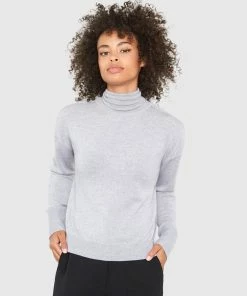 Santicler Eileen Turtleneck Relaxed-Fit Merino Wool Sweater Tops