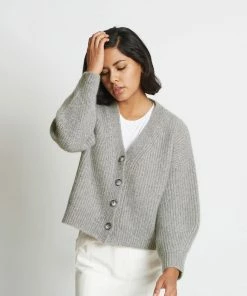 Santicler Alix Ribbed Pure Cashmere Cardigan