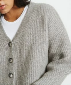 Santicler Alix Ribbed Pure Cashmere Cardigan