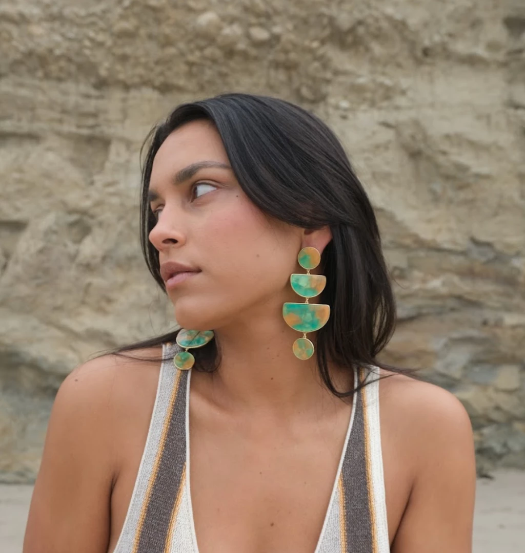Mignonne Gavigan WHAT'S HOT Gabriella Drop Earrings Green Yellow 5 Mignonne Gavigan WHAT'S HOT Gabriella Drop Earrings Green Yellow
