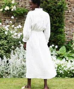 Seraphina CLOTHING THE LADDER LACE DRESS | Ecru Chambray