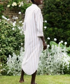 Seraphina THE MAXI BEACH SHIRT | Tan & White Stripe 7 Seraphina THE MAXI BEACH SHIRT | Tan & White Stripe